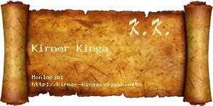 Kirner Kinga névjegykártya